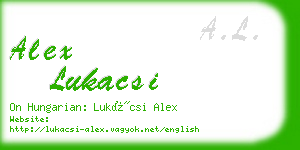 alex lukacsi business card